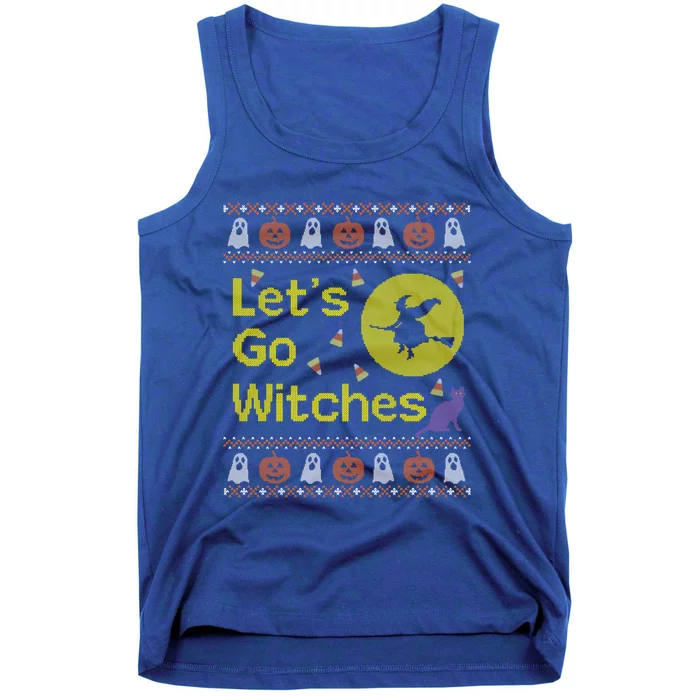 Funny Ugly Halloween Sweater Lets Go Witches Gift Tank Top