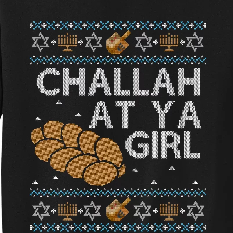 Funny Ugly Hanukkah Sweater Long Sleeve Challah At Ya Girl Sweatshirt