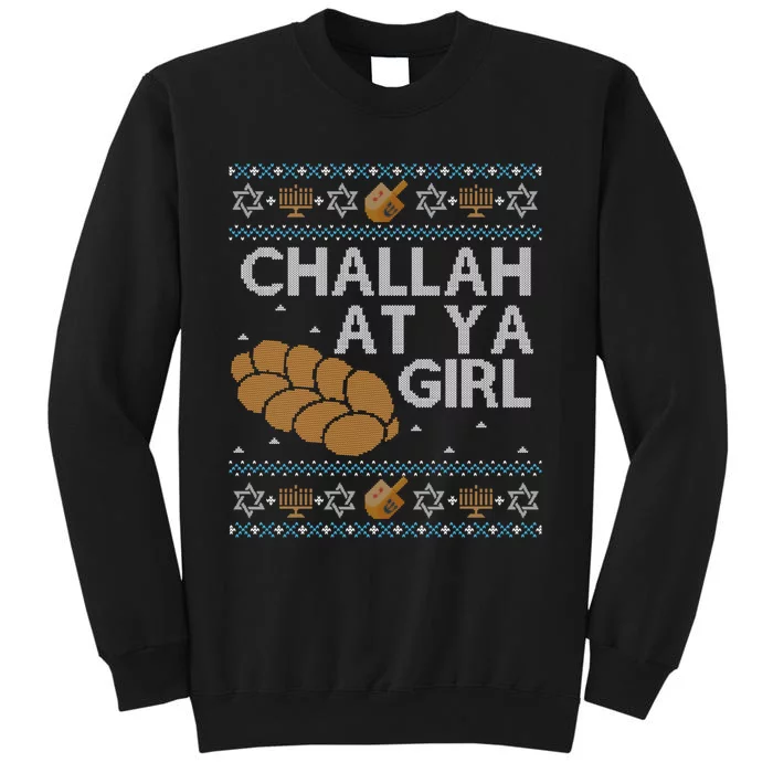 Funny Ugly Hanukkah Sweater Long Sleeve Challah At Ya Girl Sweatshirt