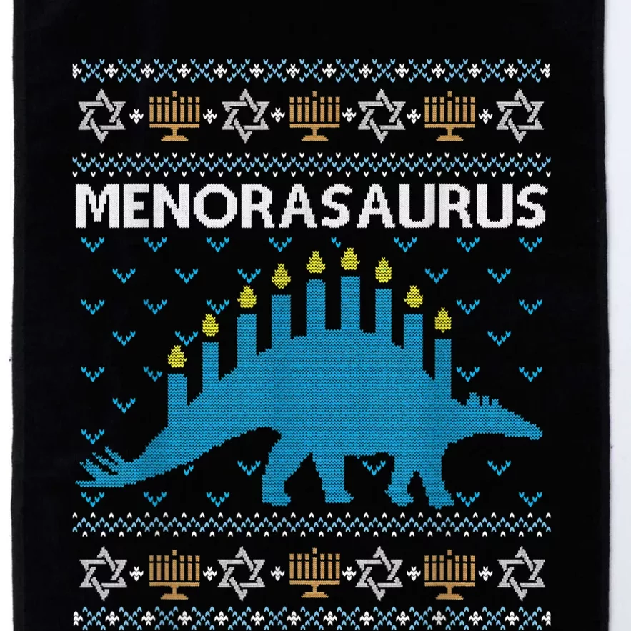 Funny Ugly Hanukkah Sweater Dinosaur Menorah Dino Platinum Collection Golf Towel