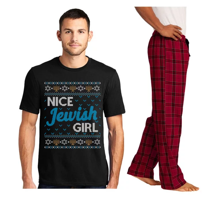 Funny Ugly Hanukkah Sweater Nice Jewish Girl Matching Pajama Set