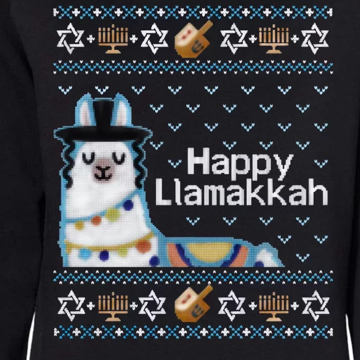 Funny Ugly Hanukkah Sweater, Llama Llamakkah Womens California Wash Sweatshirt