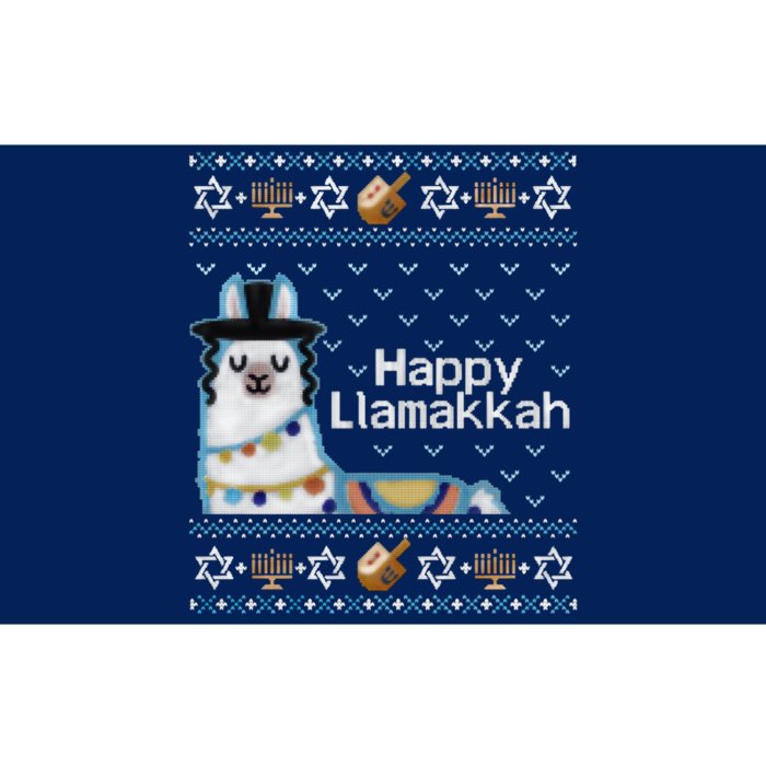 Funny Ugly Hanukkah Sweater, Llama Llamakkah Bumper Sticker