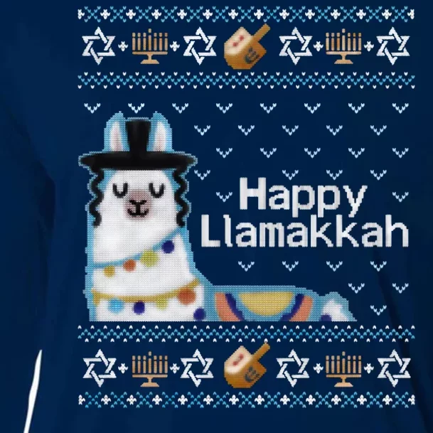 Funny Ugly Hanukkah Sweater, Llama Llamakkah Cooling Performance Long Sleeve Crew