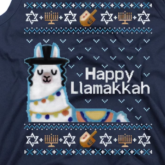 Funny Ugly Hanukkah Sweater, Llama Llamakkah Tank Top