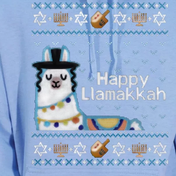 Funny Ugly Hanukkah Sweater, Llama Llamakkah Unisex Surf Hoodie