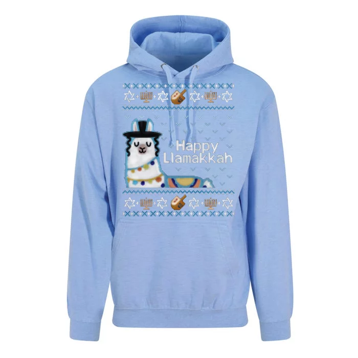 Funny Ugly Hanukkah Sweater, Llama Llamakkah Unisex Surf Hoodie