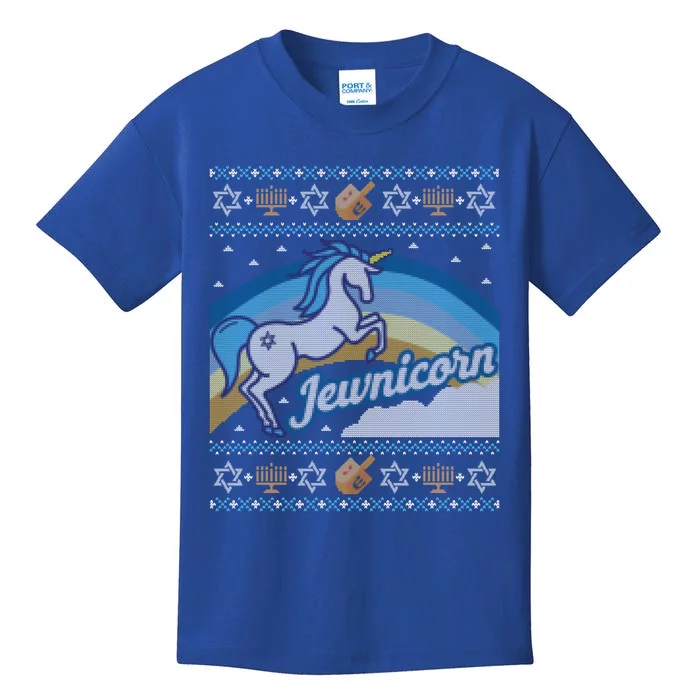 Funny Ugly Hanukkah Sweater Unicorn Jewnicorn Gift Kids T-Shirt