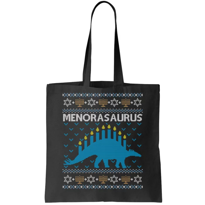 Funny Ugly Hanukkah Sweater Dinosaurorah Dino Tote Bag