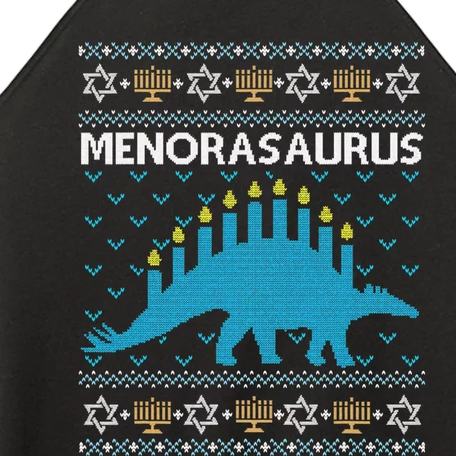 Funny Ugly Hanukkah Sweater Dinosaur Menorah Dino Women’s Perfect Tri Rocker Tank