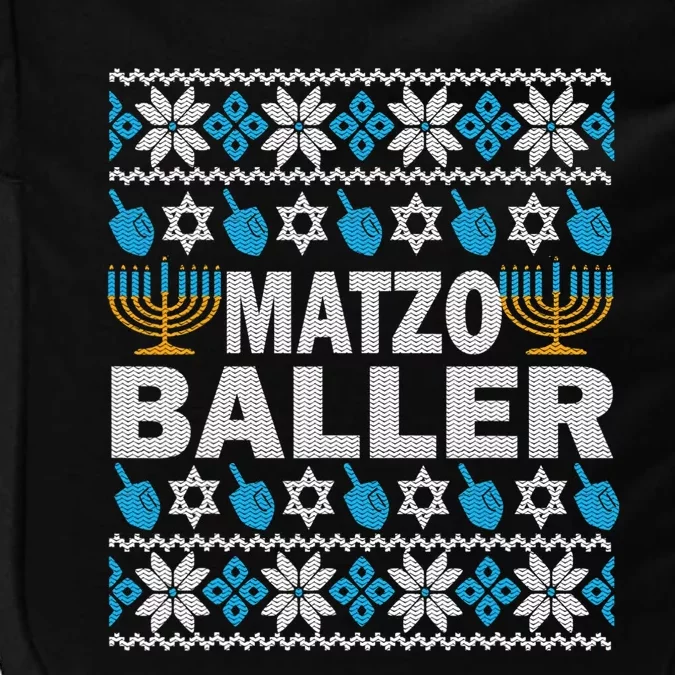 Funny Ugly Hanukkah Sweater Matzo Baller Matzah Jewish Impact Tech Backpack