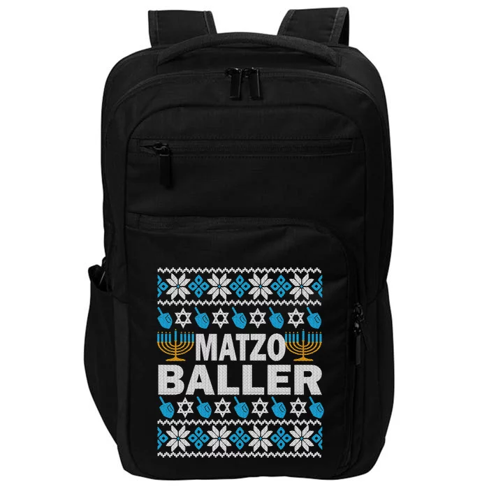 Funny Ugly Hanukkah Sweater Matzo Baller Matzah Jewish Impact Tech Backpack