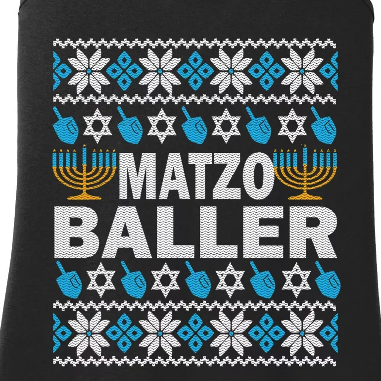 Funny Ugly Hanukkah Sweater Matzo Baller Matzah Jewish Ladies Essential Tank