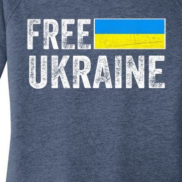 Free Ukraine I Stand With Ukraine Flag Pray For Ukrainian Women’s Perfect Tri Tunic Long Sleeve Shirt