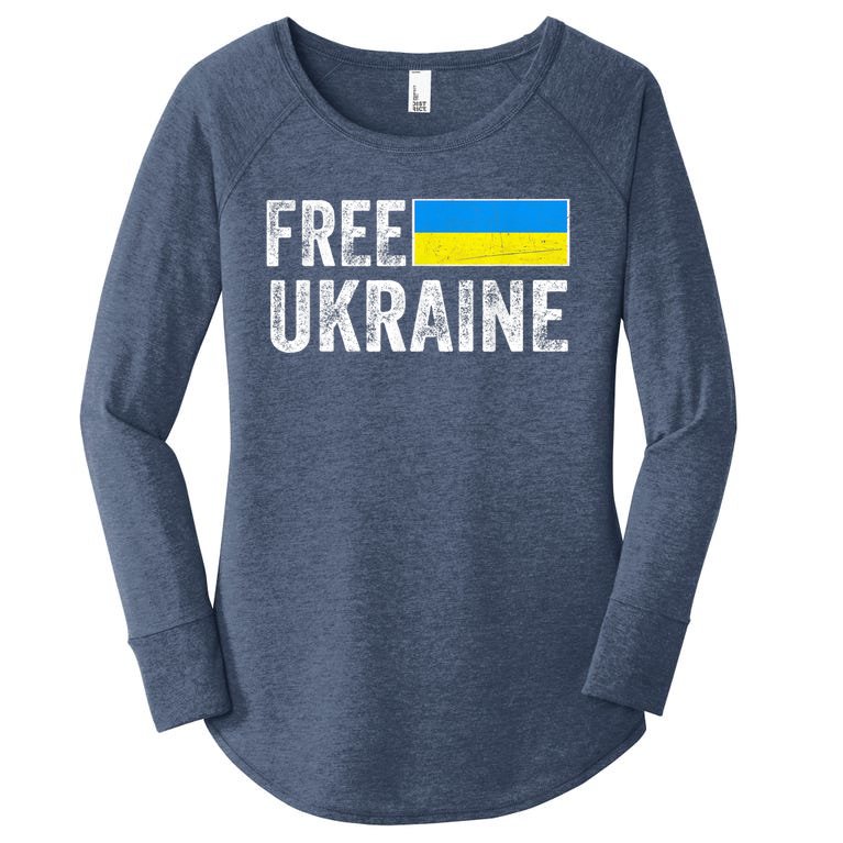 Free Ukraine I Stand With Ukraine Flag Pray For Ukrainian Women’s Perfect Tri Tunic Long Sleeve Shirt