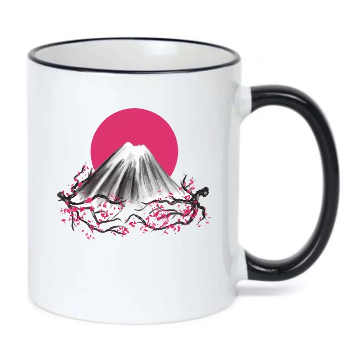 Fuji Mountain Japanese Nature Black Color Changing Mug