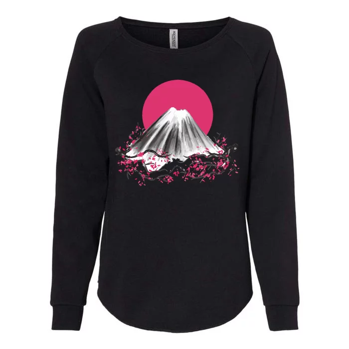 Fuji Mountain Japanese Nature Womens California Wash Sweatshirt