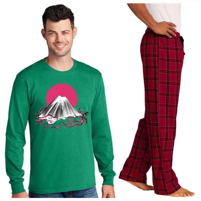 Fuji Mountain Japanese Nature Long Sleeve Pajama Set