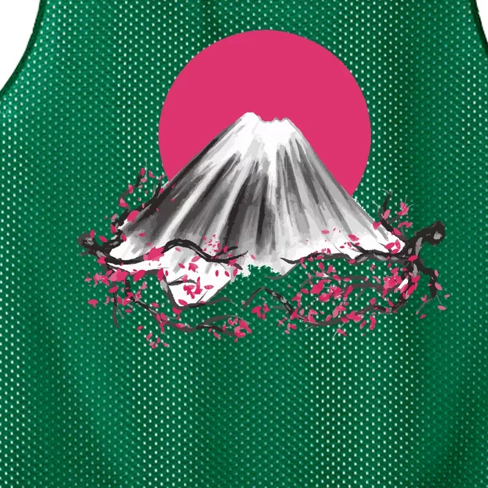 Fuji Mountain Japanese Nature Mesh Reversible Basketball Jersey Tank