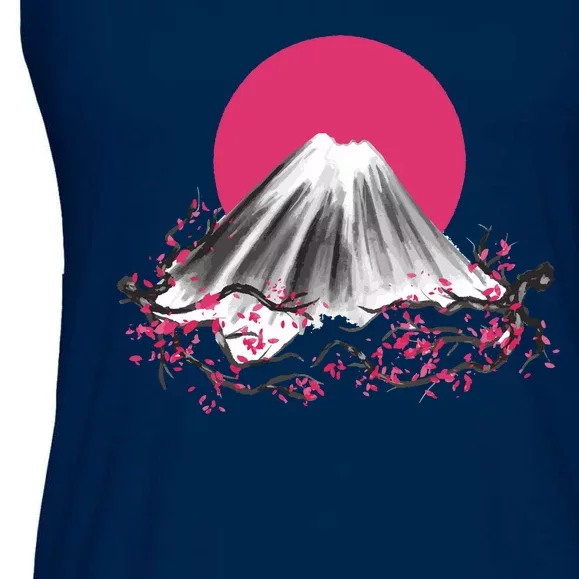 Fuji Mountain Japanese Nature Ladies Essential Flowy Tank