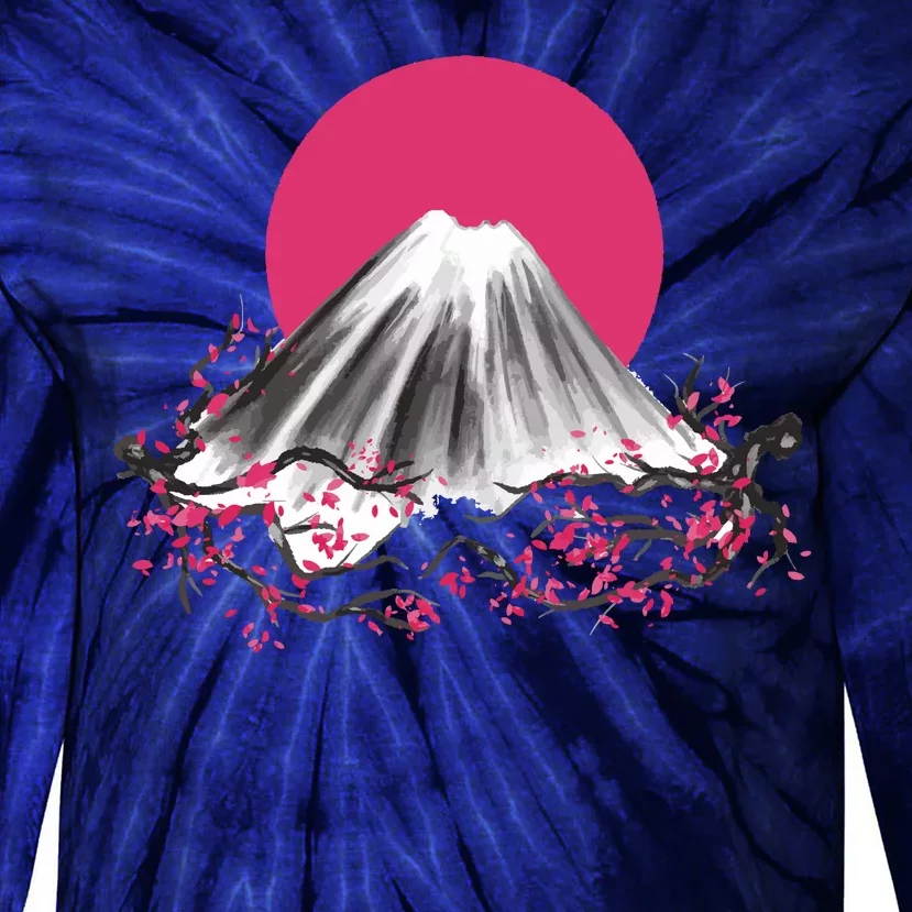 Fuji Mountain Japanese Nature Tie-Dye Long Sleeve Shirt