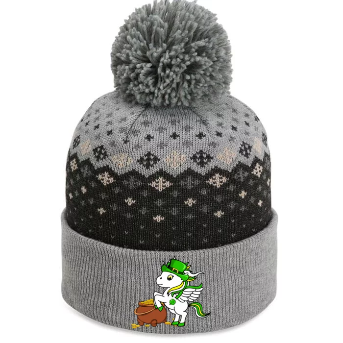 Funny Unicorn Leprechaun Hat St Patricks Day Gifts Girl The Baniff Cuffed Pom Beanie