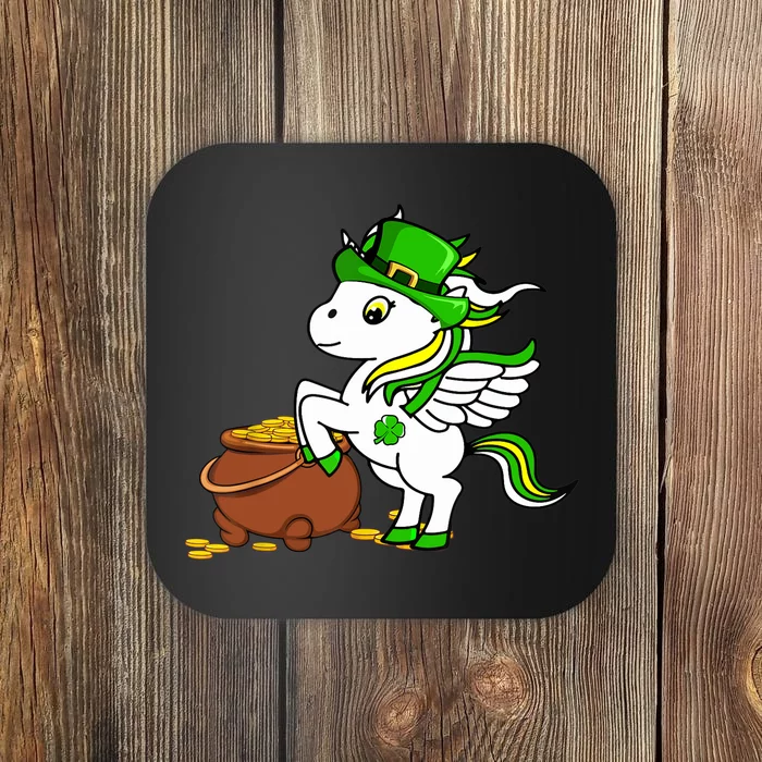 Funny Unicorn Leprechaun Hat St Patricks Day Gifts Girl Coaster