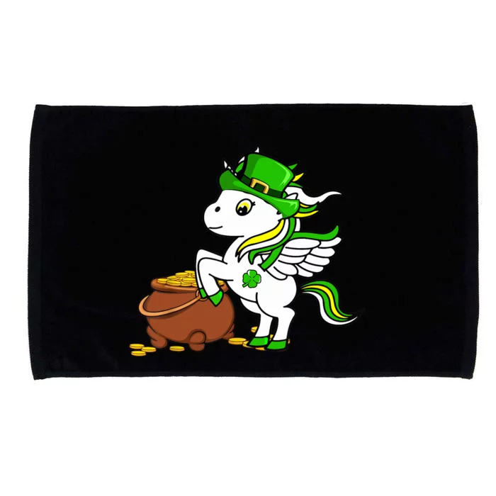 Funny Unicorn Leprechaun Hat St Patricks Day Gifts Girl Microfiber Hand Towel