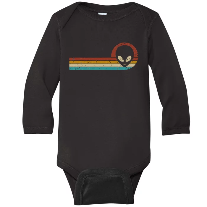 Funny Ufo Lover Retro Style Vintage Alien Space Baby Long Sleeve Bodysuit