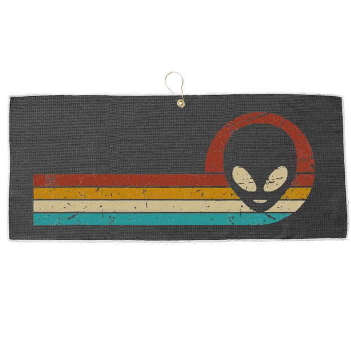 Funny Ufo Lover Retro Style Vintage Alien Space Large Microfiber Waffle Golf Towel