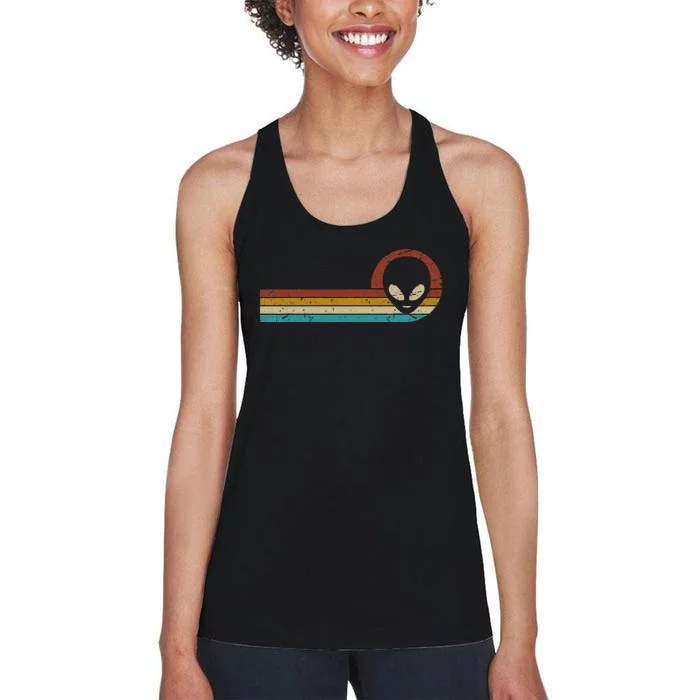 Funny Ufo Lover Retro Style Vintage Alien Space Women's Racerback Tank