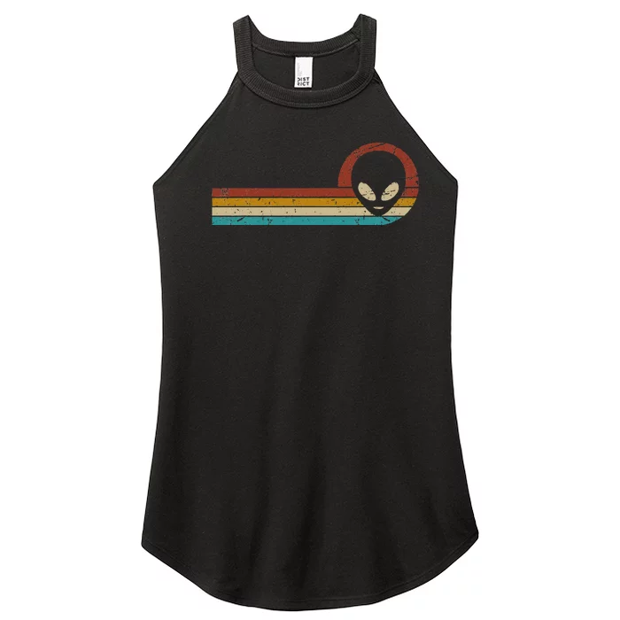 Funny Ufo Lover Retro Style Vintage Alien Space Women’s Perfect Tri Rocker Tank