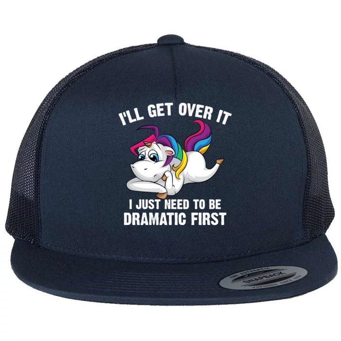 Funny Unicorn Lover Gift Cute Drama Queen Cute Gift Flat Bill Trucker Hat