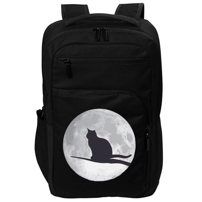 Full Moon Cat Silhouette Halloween Impact Tech Backpack