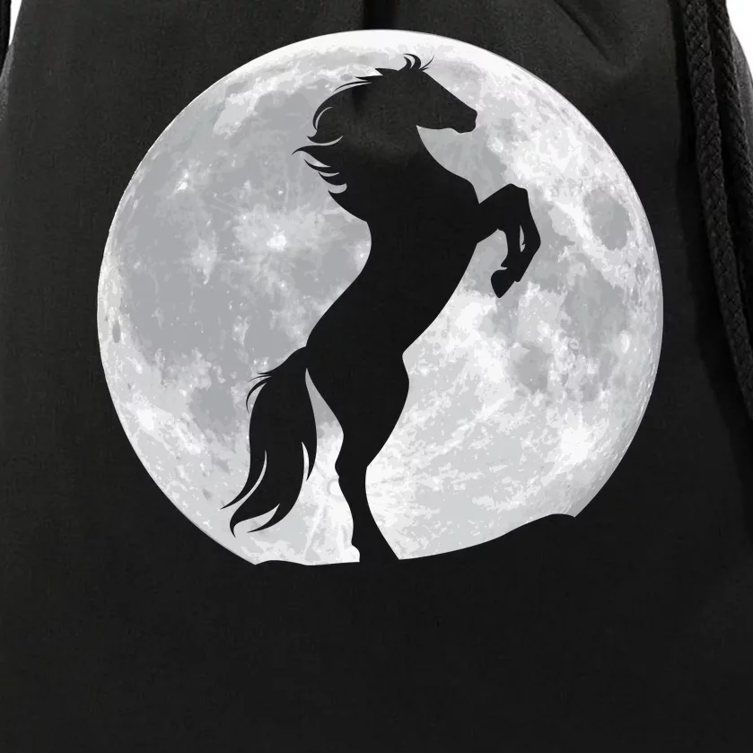 Full Moon Horse Drawstring Bag