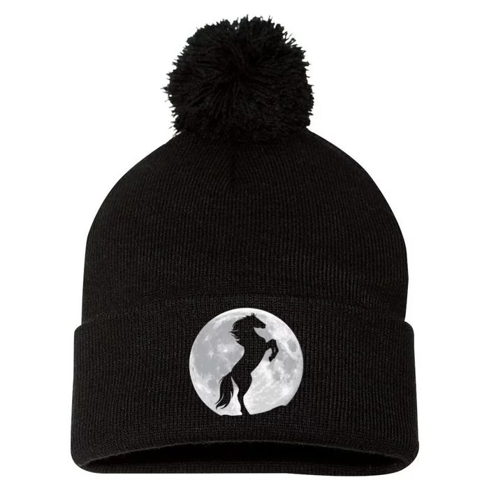 Full Moon Horse Pom Pom 12in Knit Beanie