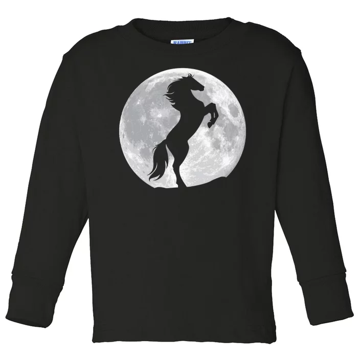 Full Moon Horse Toddler Long Sleeve Shirt