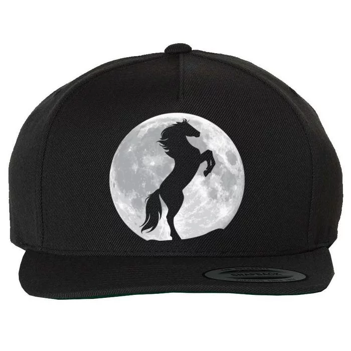 Full Moon Horse Wool Snapback Cap