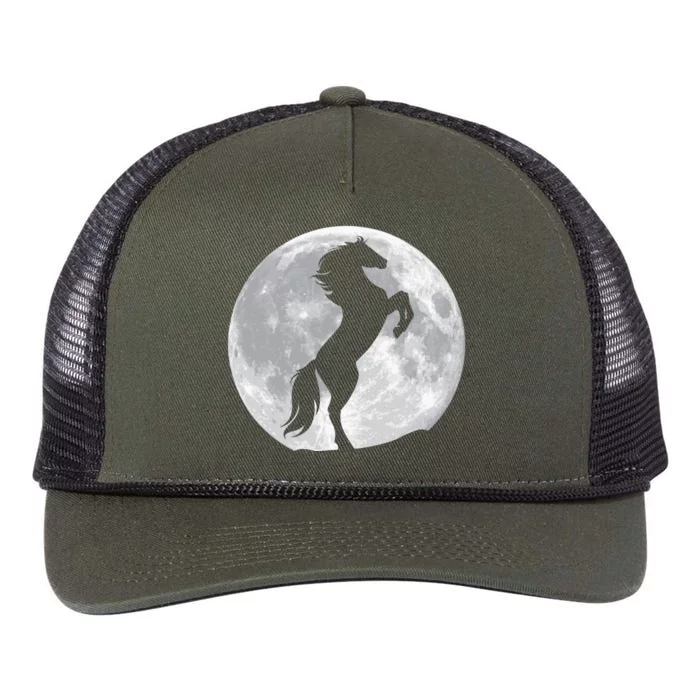 Full Moon Horse Retro Rope Trucker Hat Cap