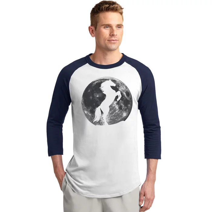 Full Moon Horse Baseball Sleeve Shirt