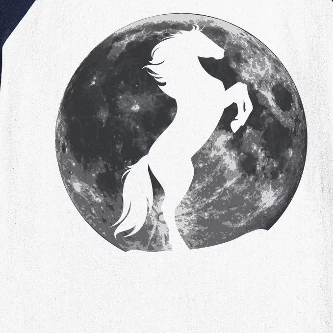 Full Moon Horse Baseball Sleeve Shirt