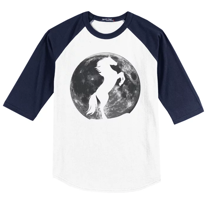 Full Moon Horse Baseball Sleeve Shirt