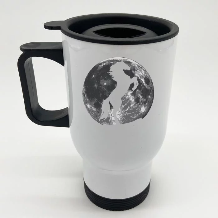 Full Moon Horse Front & Back Stainless Steel Travel Mug