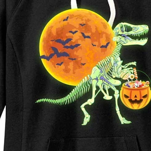 Full Moon T-Rex Dinosaur Skeleton Candy Women's Fleece Hoodie