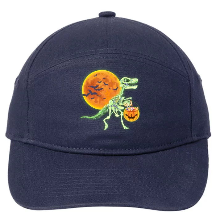 Full Moon T-Rex Dinosaur Skeleton Candy 7-Panel Snapback Hat