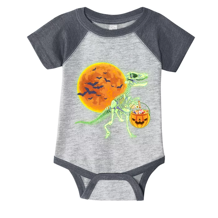 Full Moon T-Rex Dinosaur Skeleton Candy Infant Baby Jersey Bodysuit