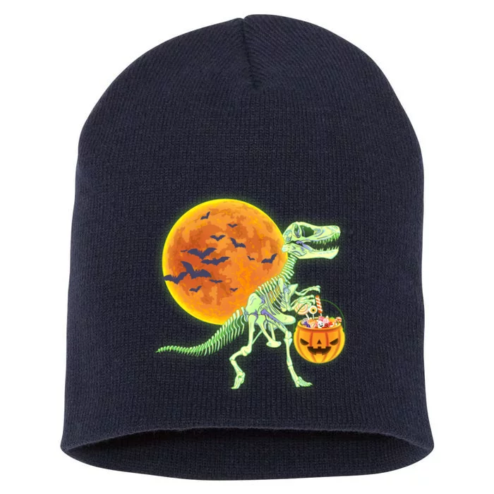 Full Moon T-Rex Dinosaur Skeleton Candy Short Acrylic Beanie