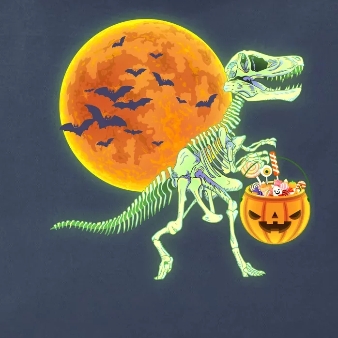 Full Moon T-Rex Dinosaur Skeleton Candy Zip Tote Bag