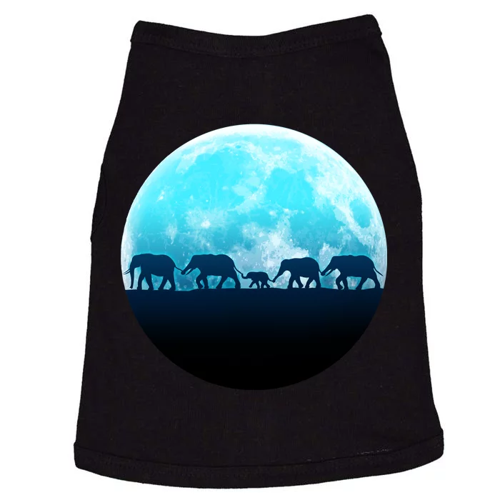 Full Moon With Elephant Family Doggie Tank