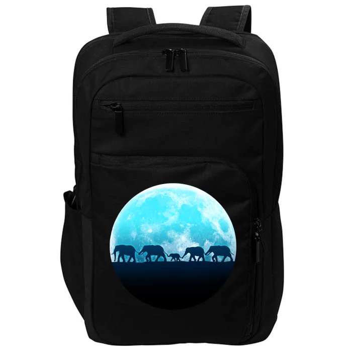 Full Moon With Elephant Family Impact Tech Backpack